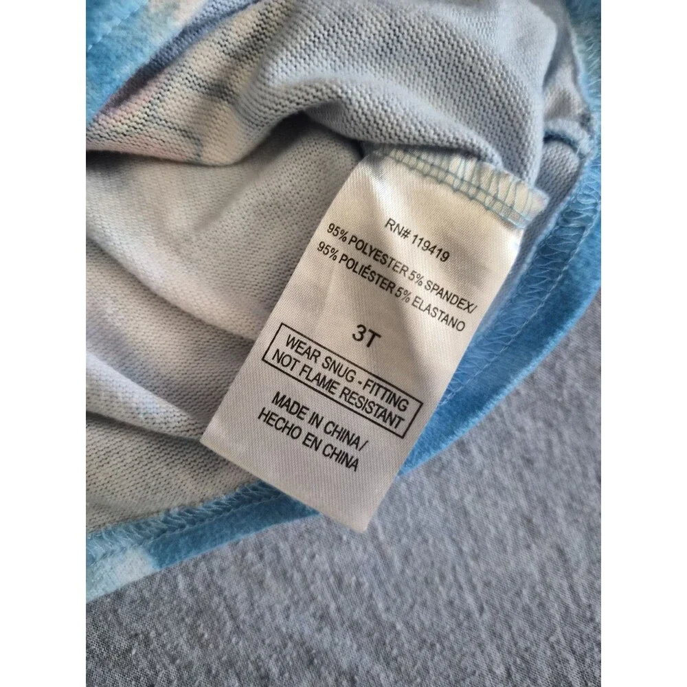 Size 3T Boys Team Sonic Let's Roll Blue And White Cloud Soft Pajama Shirt